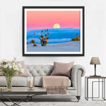Rosa Himmel und blaues Meer Diamond Painting