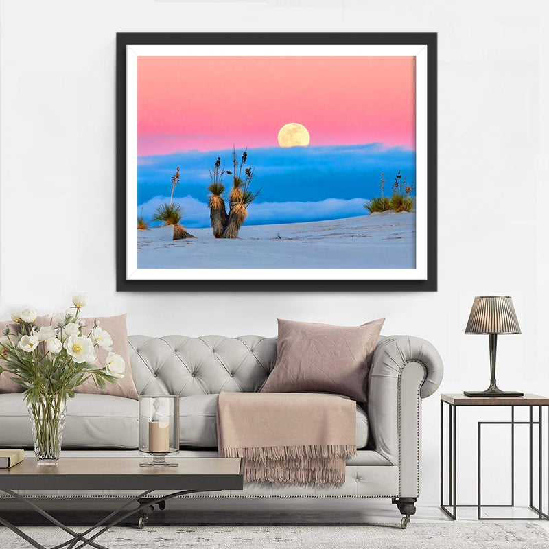 Rosa Himmel und blaues Meer Diamond Painting