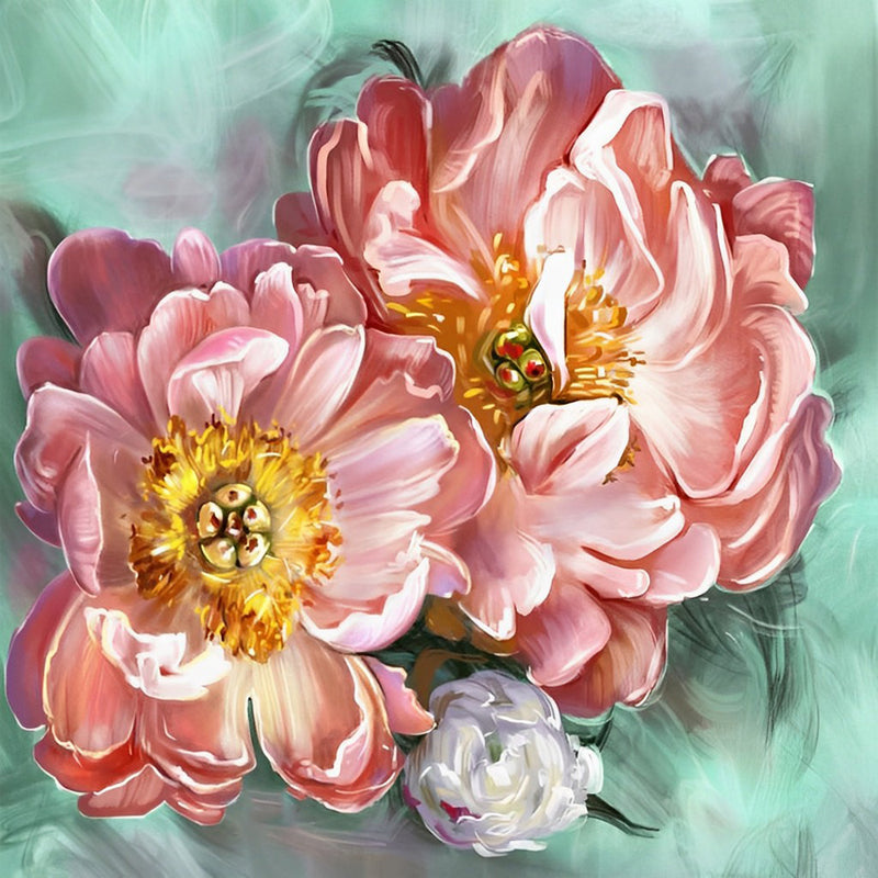 Rosa Pfingstrosen Diamond Painting