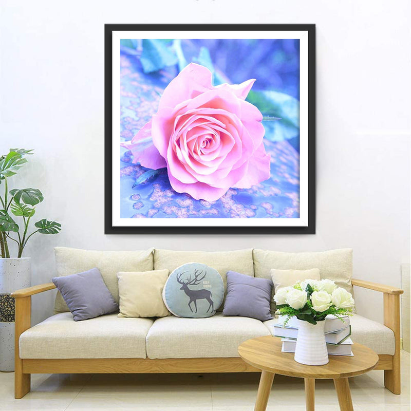 Rosa Rose auf dem Eis Diamond Painting