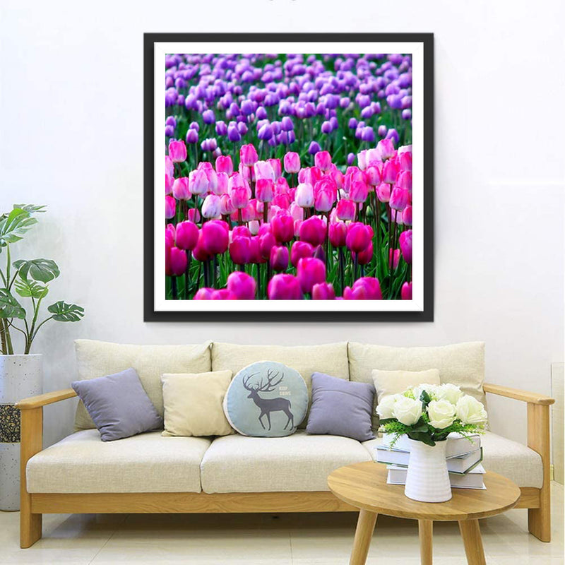 Rosa und lila Tulpen Diamond Painting