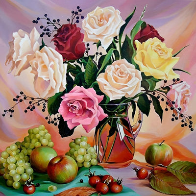 Rosen und Früchte Diamond Painting