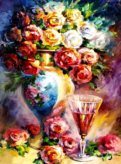 Rosen und Wein Diamond Painting