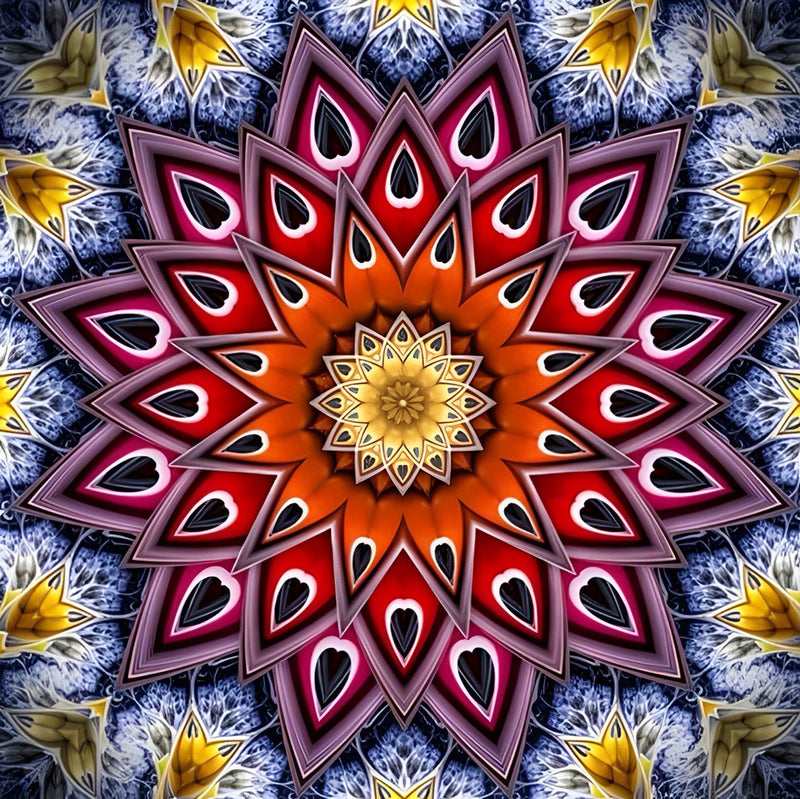 Rote Blume Mandala Diamond Painting