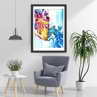 Rote Giraffe und blaue Giraffe Diamond Painting