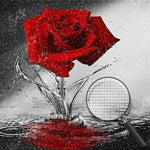 Rote Rose aus dem Wasser Diamond Painting