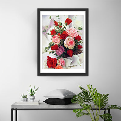 Rote und rosa Rosen Diamond Painting