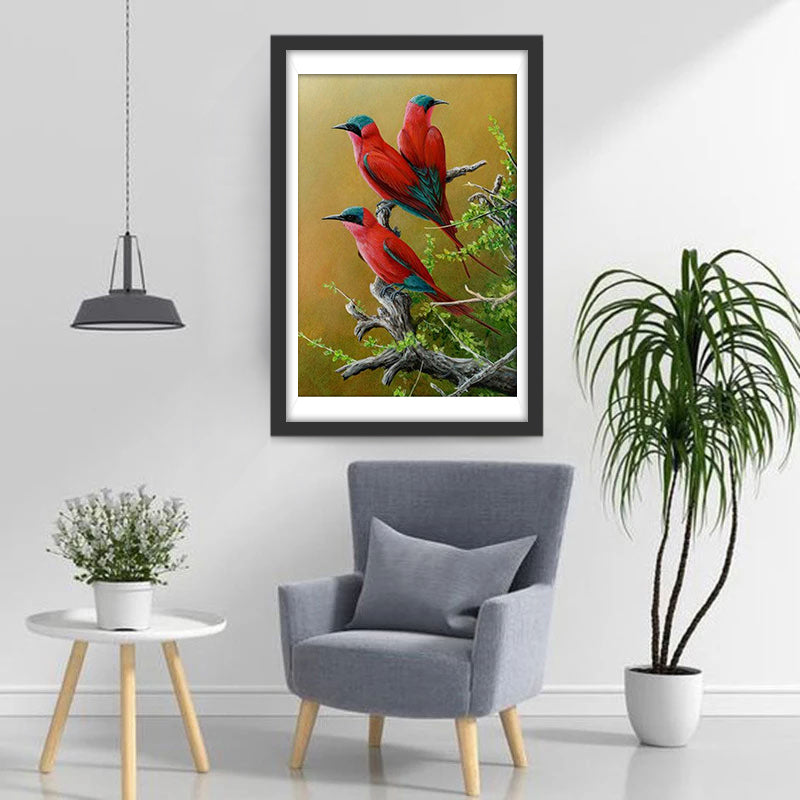 Rote Vögel Diamond Painting