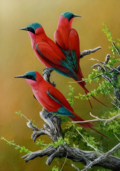 Rote Vögel Diamond Painting