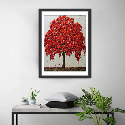 Roter Baum, Ölgemälde Diamond Painting