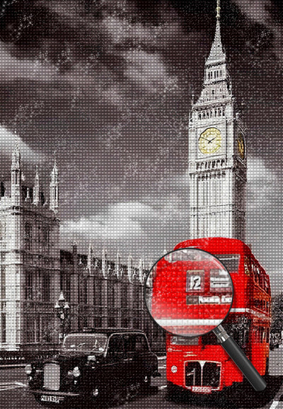 Roter Bus und Big Ben Diamond Painting