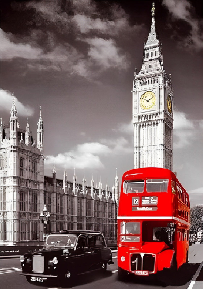 Roter Bus und Big Ben Diamond Painting