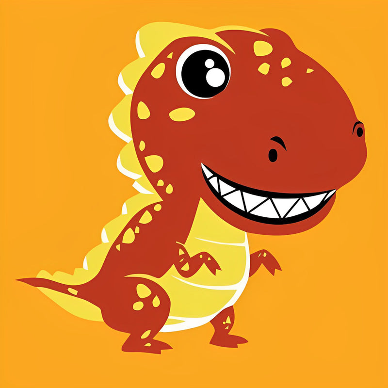 Roter Cartoon-Dinosaurier Diamond Painting