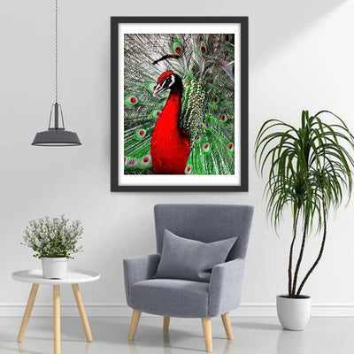 Roter Pfau Diamond Painting