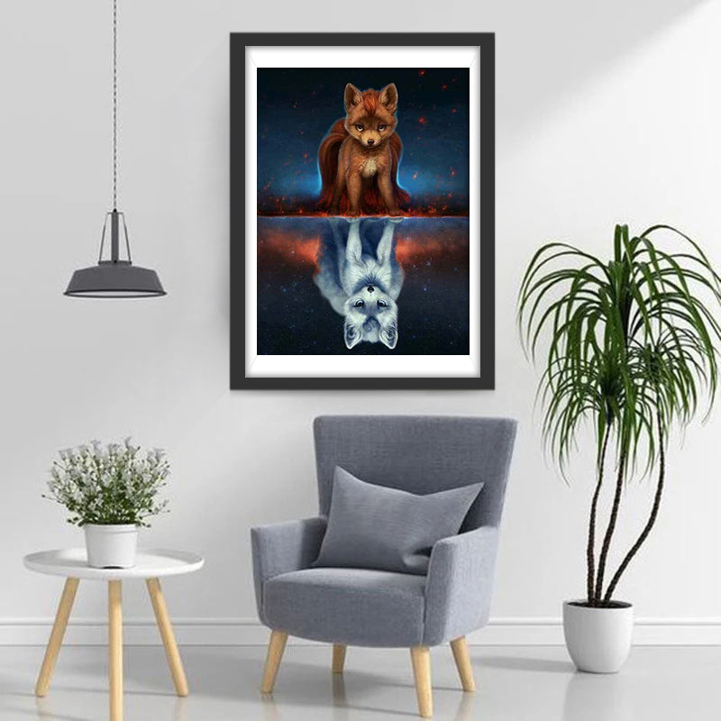 Roter und weißer Fuchs Diamond Painting