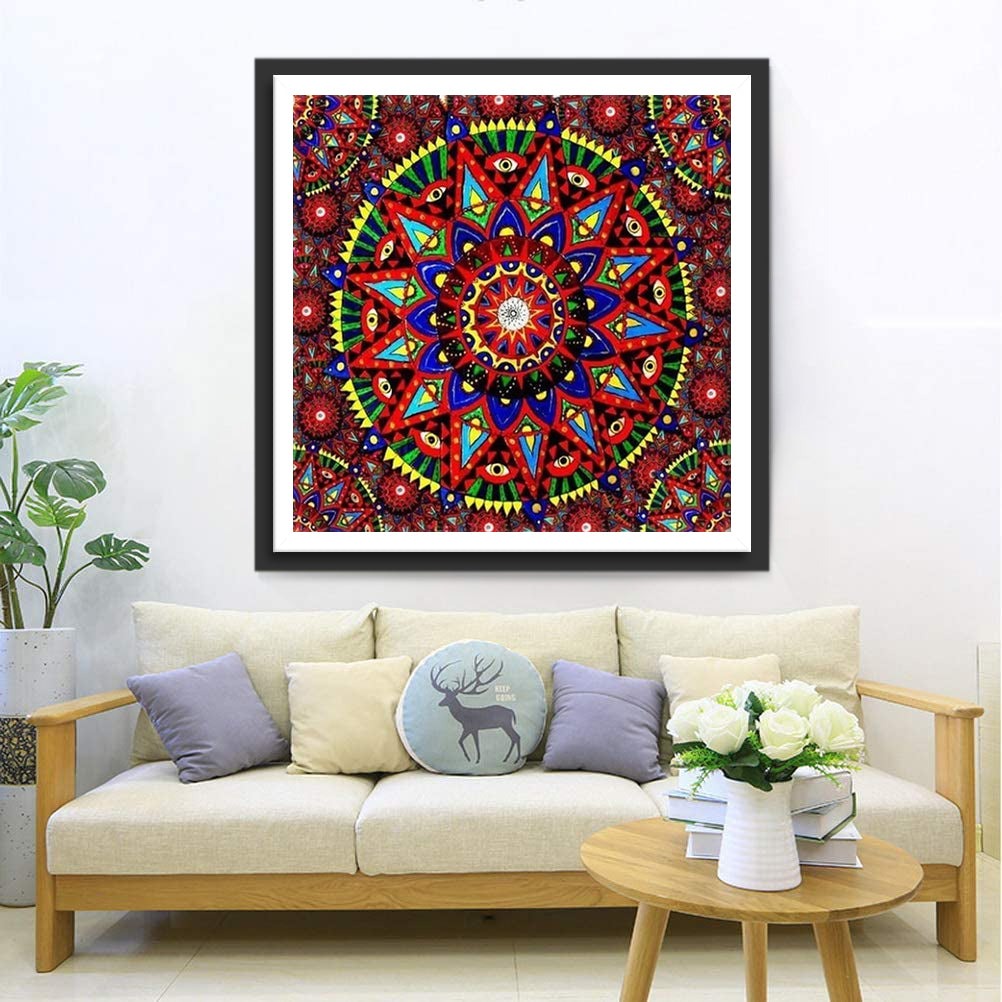 Rotes Mandala Diamond Painting