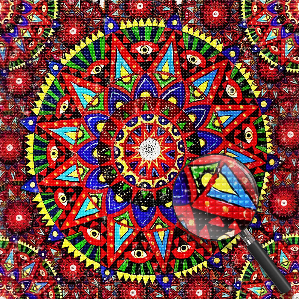 Rotes Mandala Diamond Painting