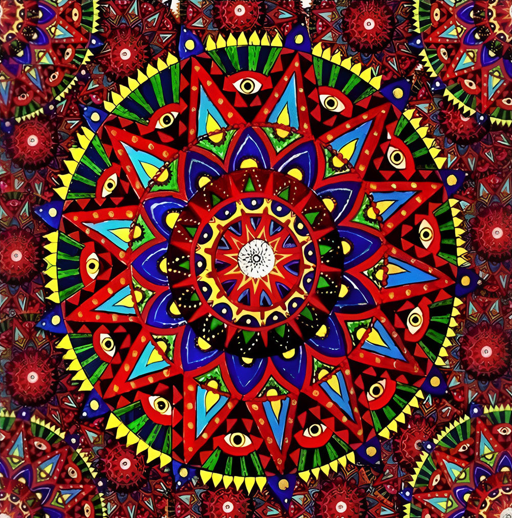 Rotes Mandala Diamond Painting