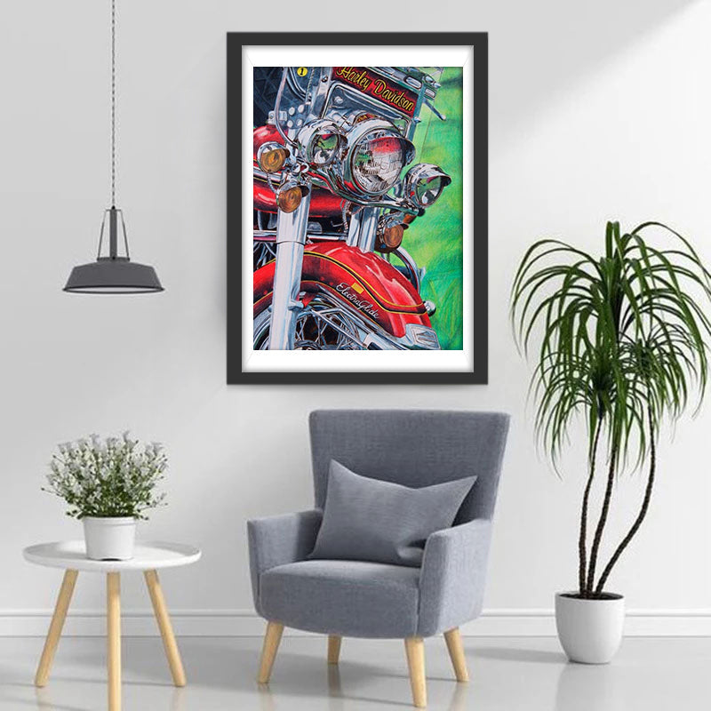 Rotes Motorrad Diamond Painting