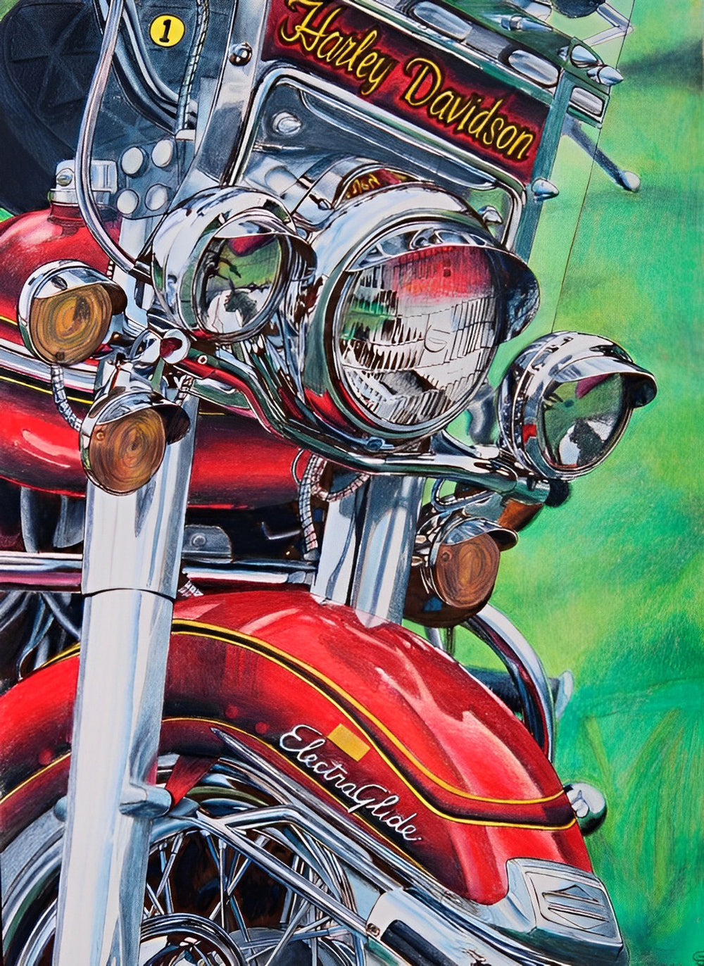 Rotes Motorrad Diamond Painting
