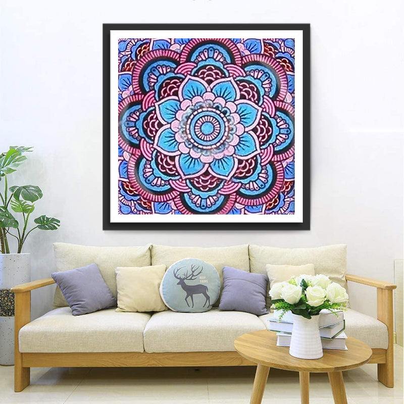 Rotes und blaues Mandala Diamond Painting