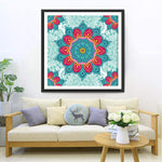 Rotes und grünes Mandala Diamond Painting