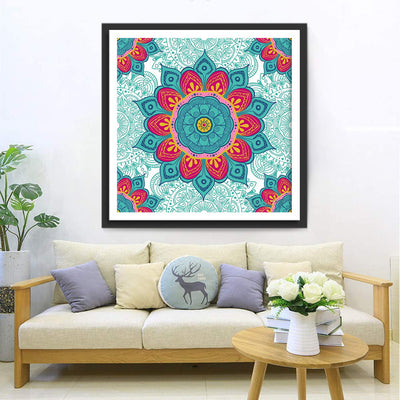 Rotes und grünes Mandala Diamond Painting