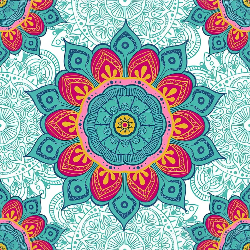 Rotes und grünes Mandala Diamond Painting