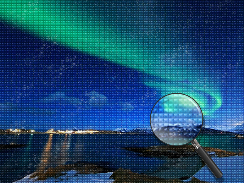 Ruhiges Meer im Polarlicht Diamond Painting