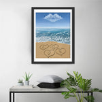 Sandstrand und lippenförmige Wolke Diamond Painting