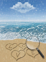 Sandstrand und lippenförmige Wolke Diamond Painting