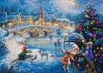 Schlittschuhlaufen, Kinder und Weihnachtsbaum Diamond Painting