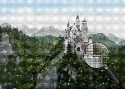 Schloss Neuschwanstein im Sommer Diamond Painting