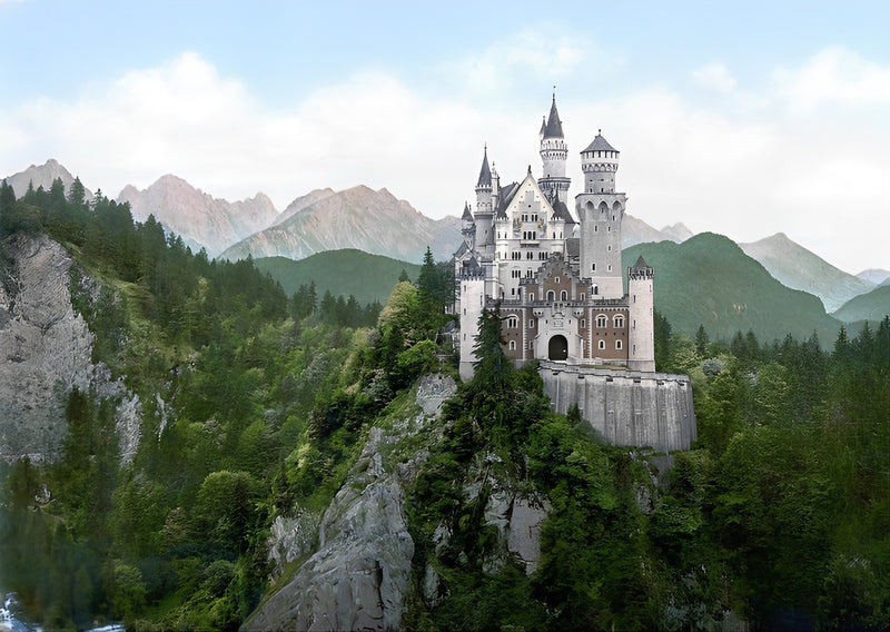 Schloss Neuschwanstein im Sommer Diamond Painting