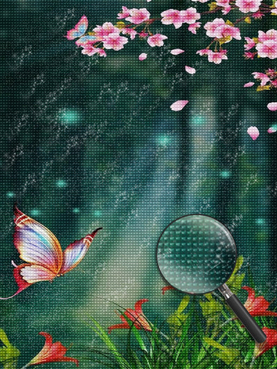 Schmetterling im Wald Diamond Painting