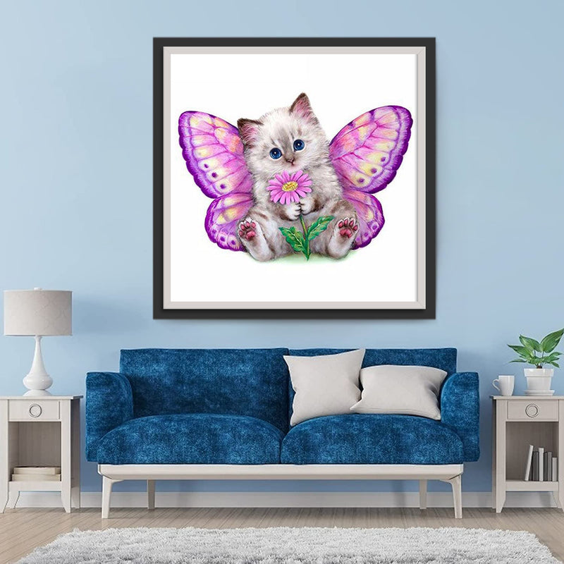 Schmetterling-Katze Diamond Painting