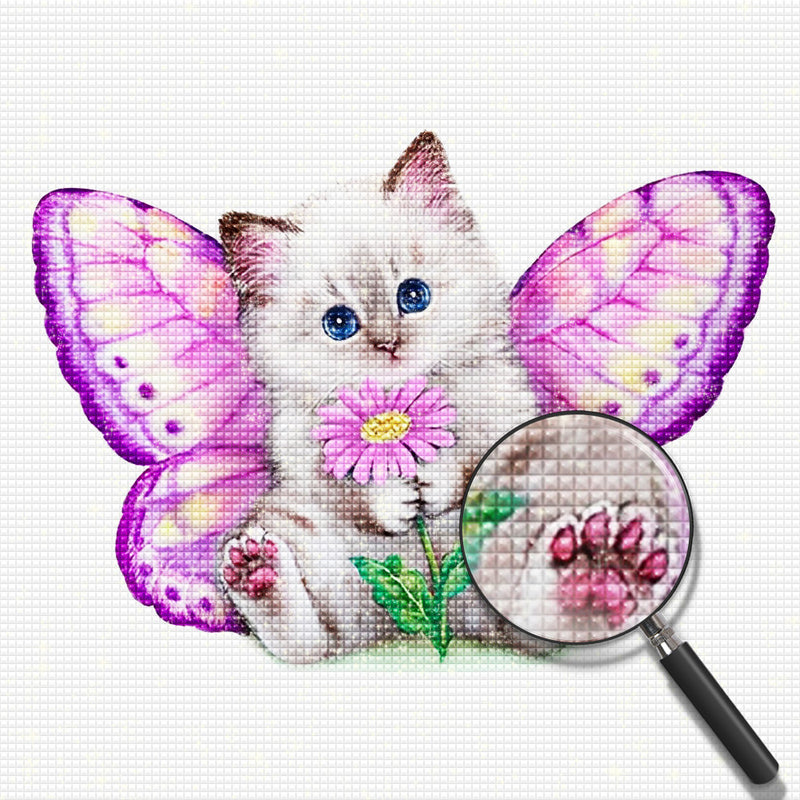 Schmetterling-Katze Diamond Painting