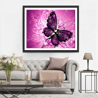 Schmetterling vor rosa Hintergrund Diamond Painting