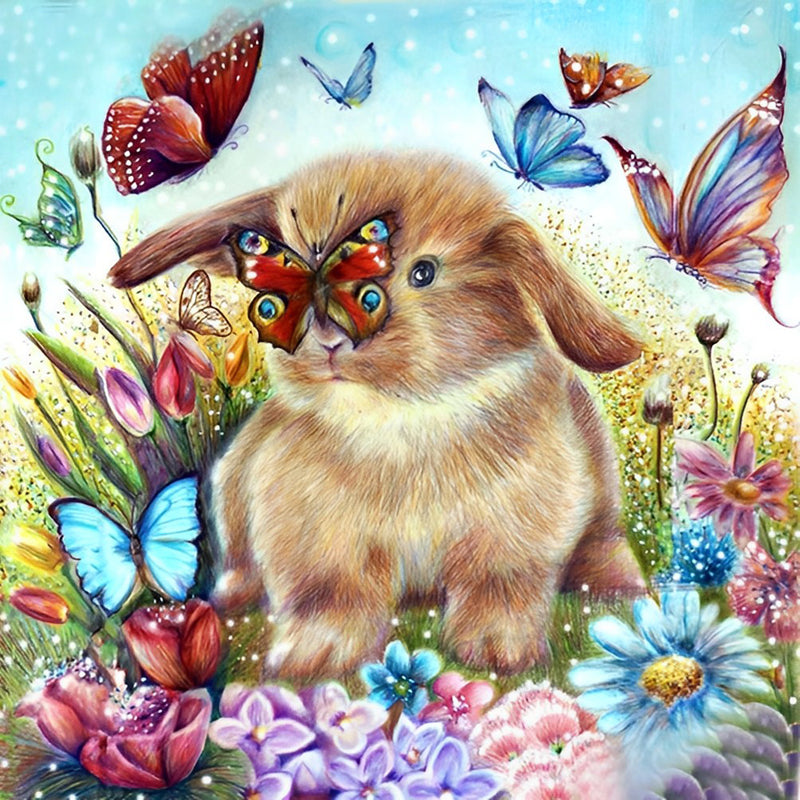 Schmetterlinge Hase Diamond Painting