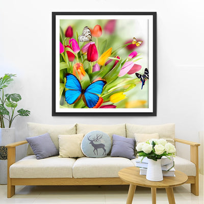 Schmetterlinge und Tulpen Diamond Painting