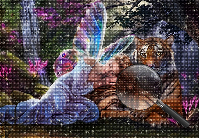 Schmetterlingsfee und Tiger Diamond Painting