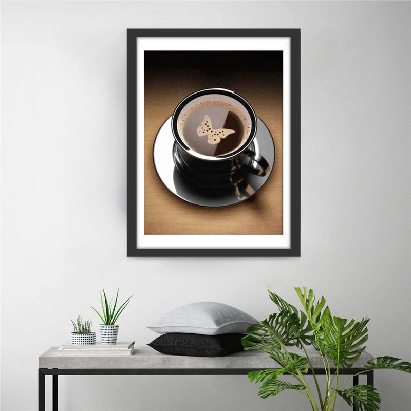 Schmetterlingsmuster im Kaffee Diamond Painting