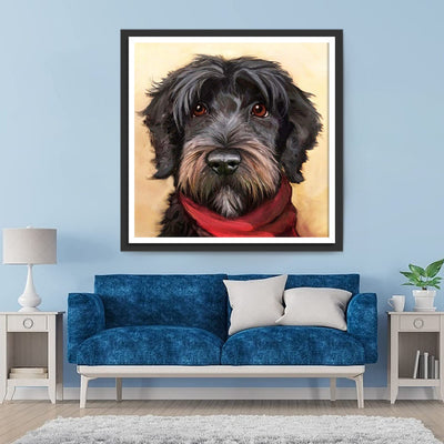 Schnauzer mit Schal Diamond Painting