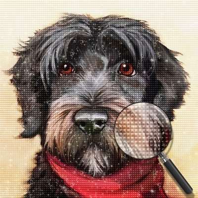 Schnauzer mit Schal Diamond Painting