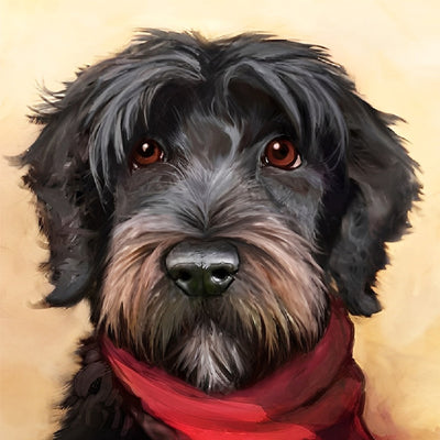 Schnauzer mit Schal Diamond Painting