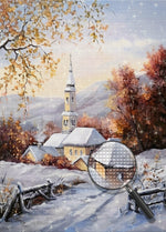 Schnee Ahorn Kirche Diamond Painting