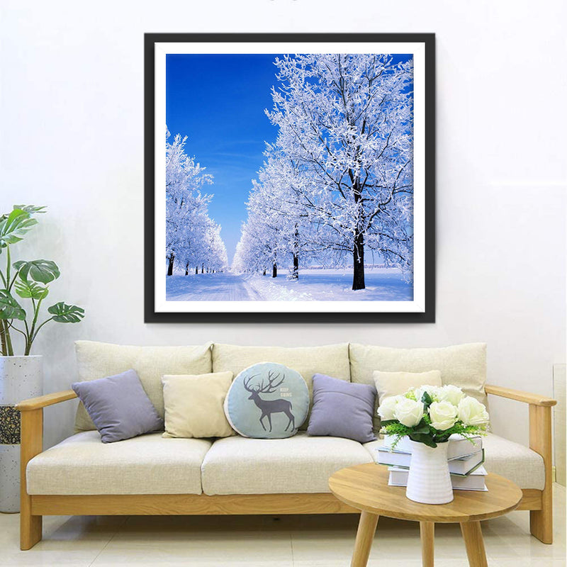 Schnee im Wald Diamond Painting