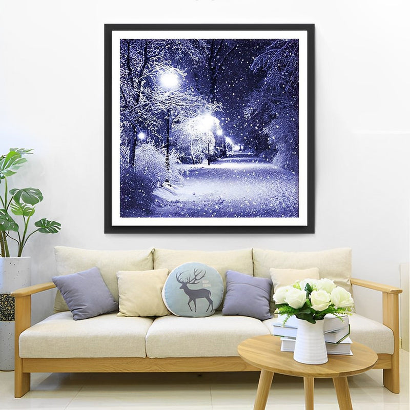 Schnee in der Nacht Diamond Painting