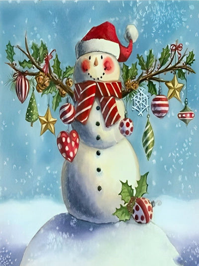 Schneemann an Weihnachten Diamond Painting