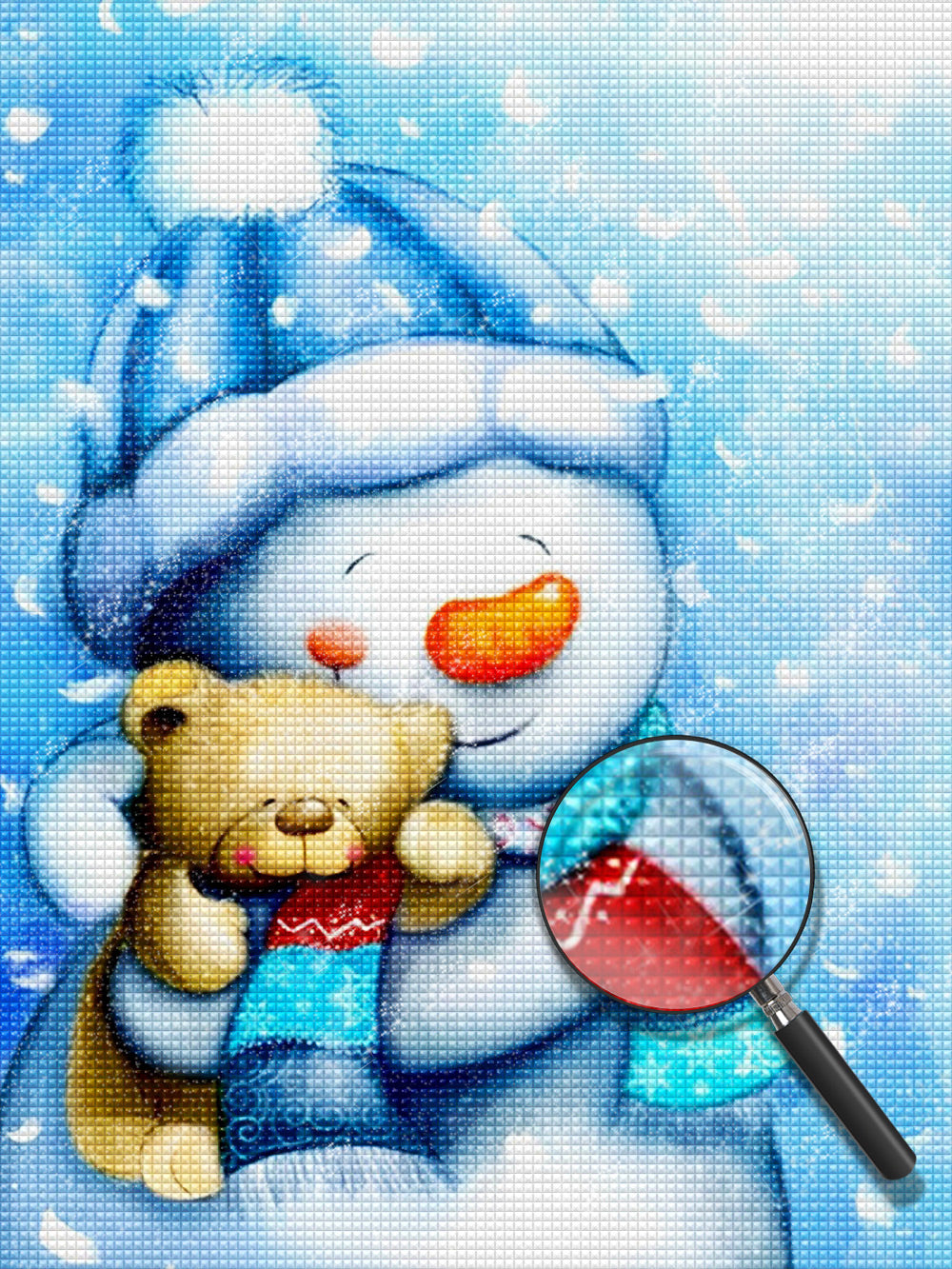 Schneemann mit Hut im Winter Diamond Painting